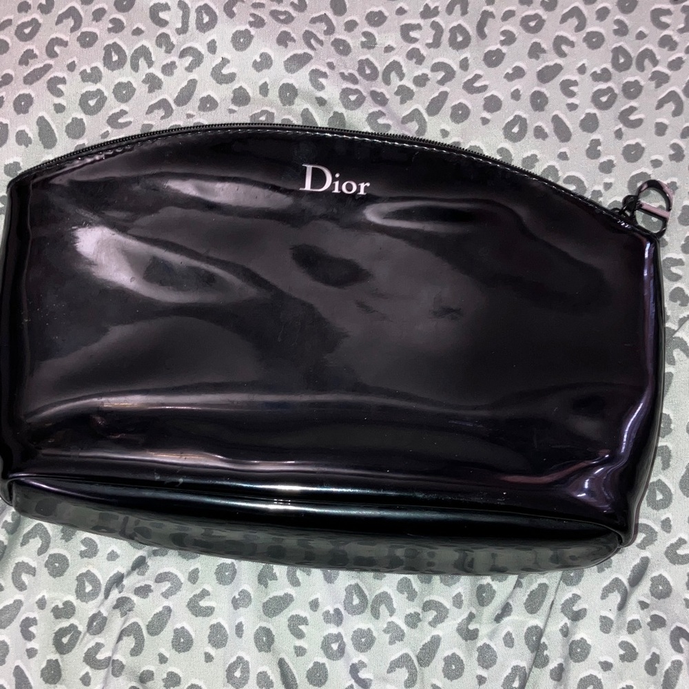 Dior Glossy Black Makeup Bag